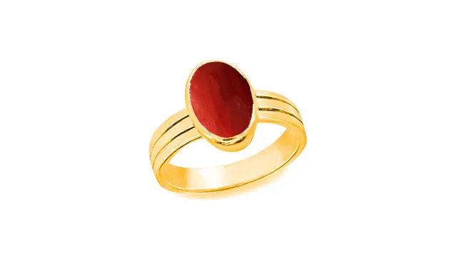 18K Gold Red Coral Ring | Ringe